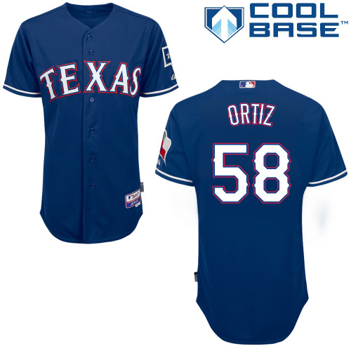 Rangers 58 Ortiz Blue Cool Base Jerseys