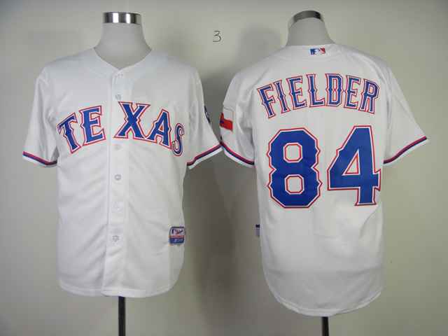 Rangers 84 Fielder white Jerseys