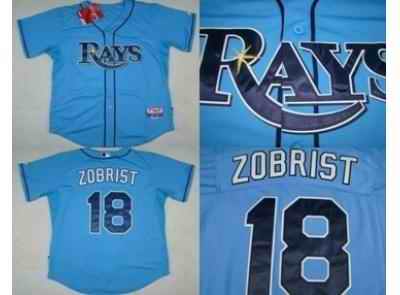 Rays 18 Zobrist light blue Jerseys