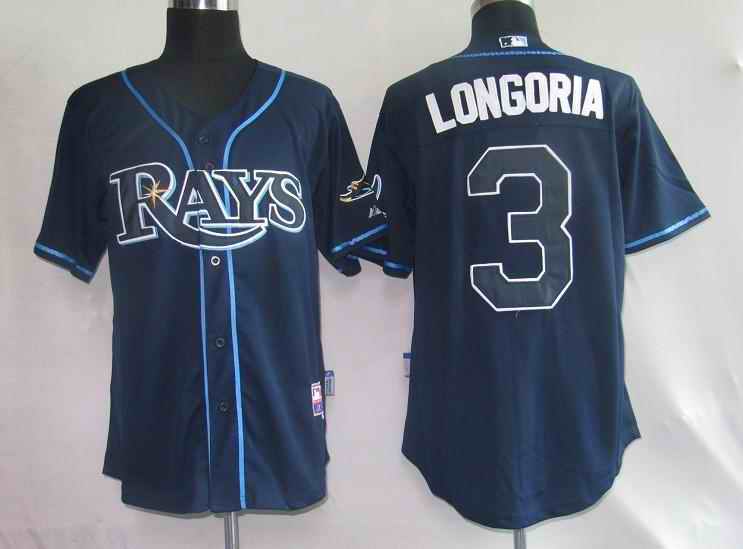Rays 3 Evan Longoria dark blue Jerseys