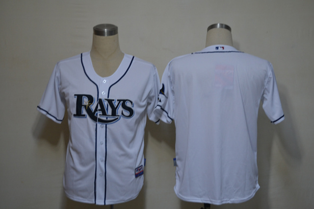 Rays Blank White Jerseys - Click Image to Close
