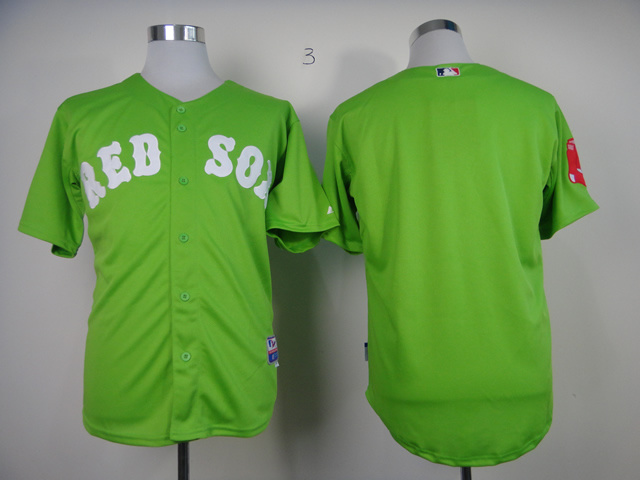 Red Sox 15 Blank Green Cool Base Jerseys