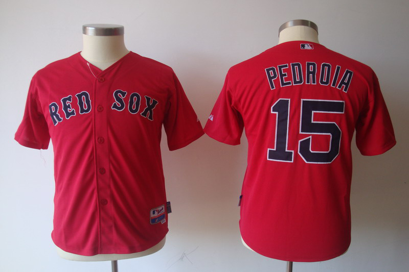 Red Sox 15 Pedroia Red Jerseys