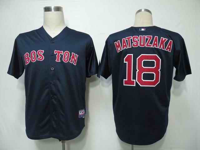 Red Sox 18 Matsuzaka Dark Blue Jerseys