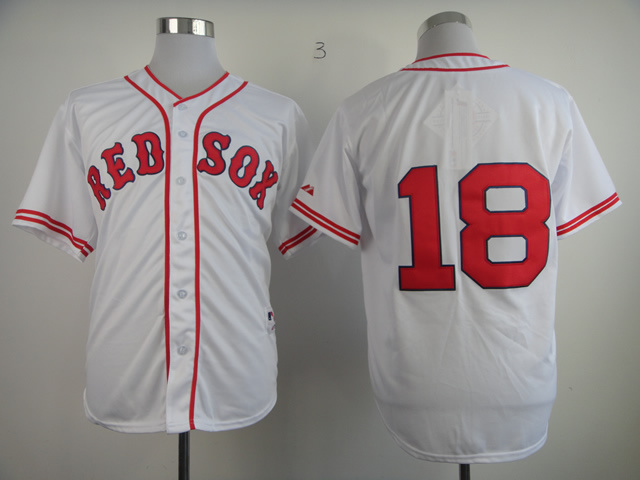 Red Sox 18 Shane Victorino White 1936 Throwback Jerseys