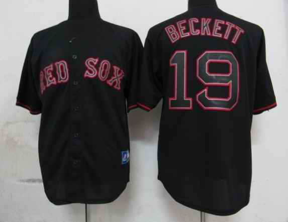 Red Sox 19 Beckett Black Fashion jerseys