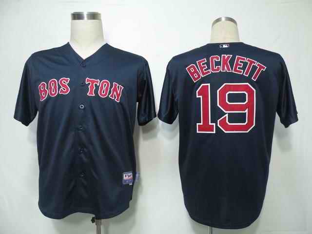 Red Sox 19 Beckett Dark Blue Jerseys