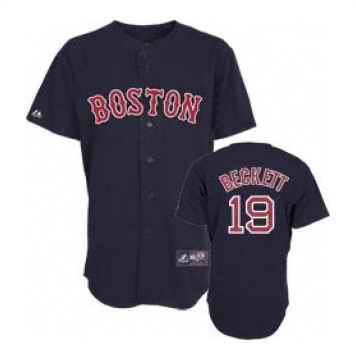 Red Sox 19 Josh Beckett Blue Jerseys