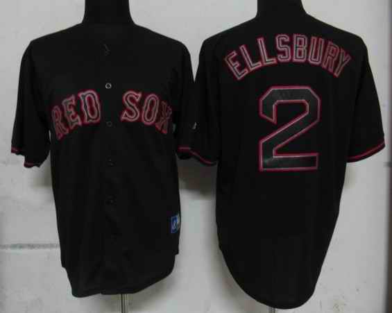 Red Sox 2 ELLSBURY Black Fashion jerseys