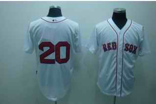 Red Sox 20 Youkilis White Jerseys