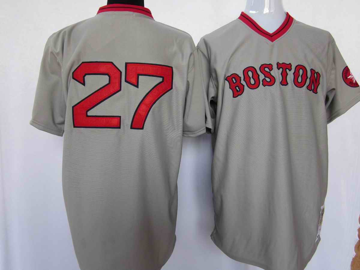 Red Sox 27 Carlton Fisk M&N Jerseys