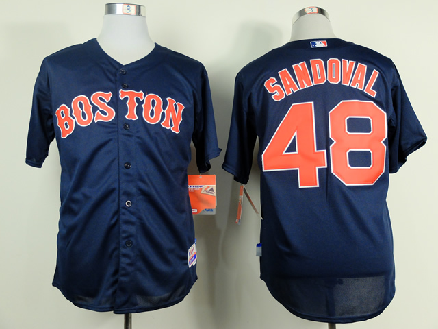 Red Sox 48 Sandoval Blue Cool Base Jerseys