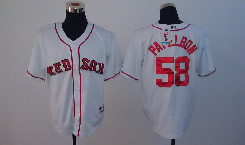 Red Sox 58 Papelbon White Jerseys