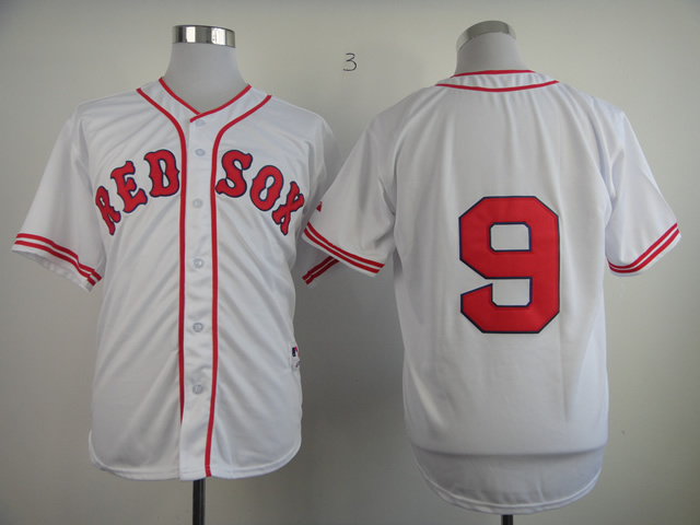 Red Sox 9 Ted Williams White 1936 Throwback Jerseys