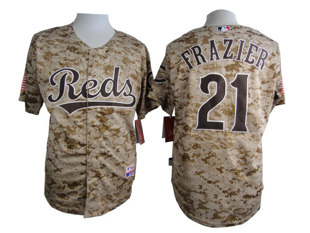 Reds 21 Frazier Camo Cool Base Jersey