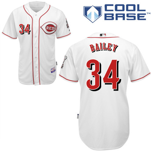 Reds 34 Bailey White Cool Base Jerseys