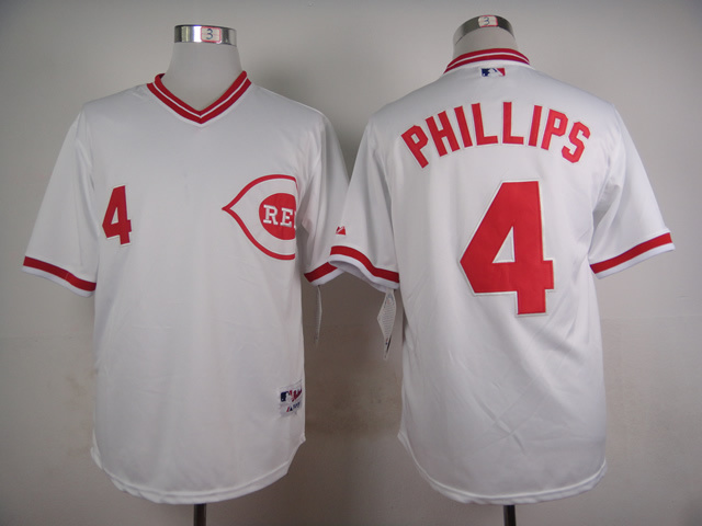 Reds 4 Phillips White Jersey