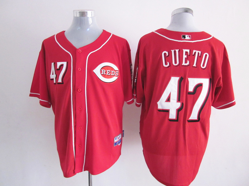 Reds 47 Cueto red Jerseys