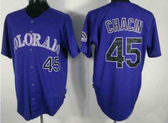 Rockies 45 Chacin Purple Jerseys