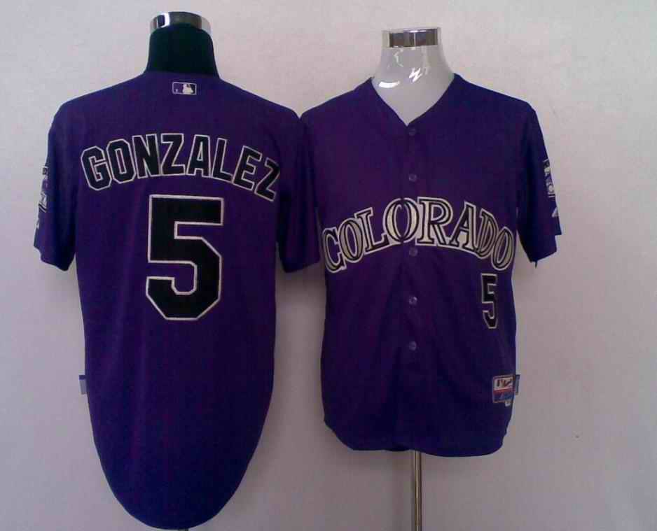 Rockies 5 Gonzalez Purple Jerseys
