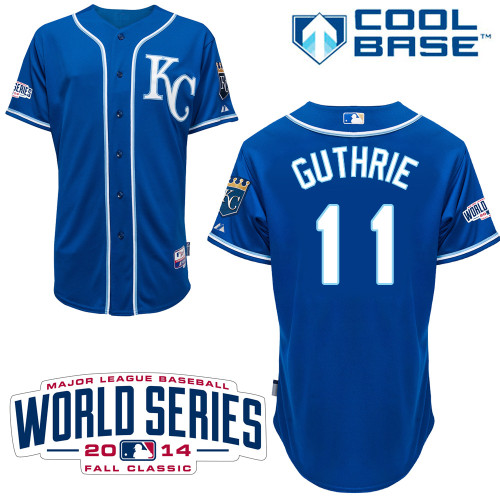 Royals 11 Guthrie Blue 2014 World Series Cool Base Jerseys