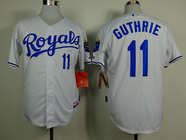 Royals 11 Guthrie White Cool Base Jerseys Royals 11 Guthrie White Cool Base Jerseys