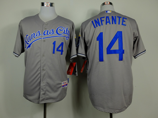 Royals 14 Infante Grey Cool Base Jerseys Royals 14 Infante Grey Cool Base Jerseys