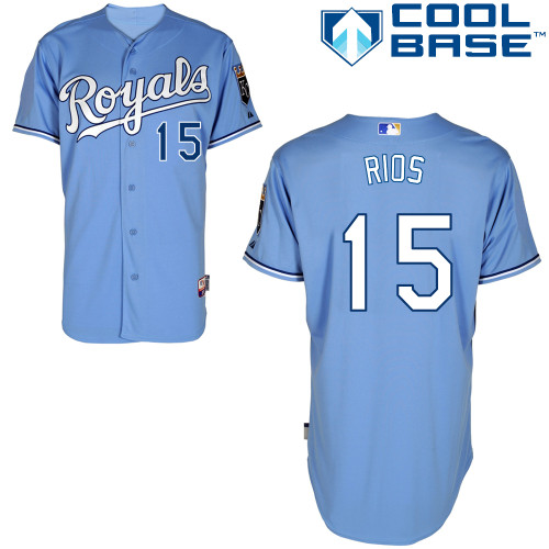 Royals 15 Rios Light Blue Cool Base Jerseys Royals 15 Rios Light Blue Cool Base Jerseys