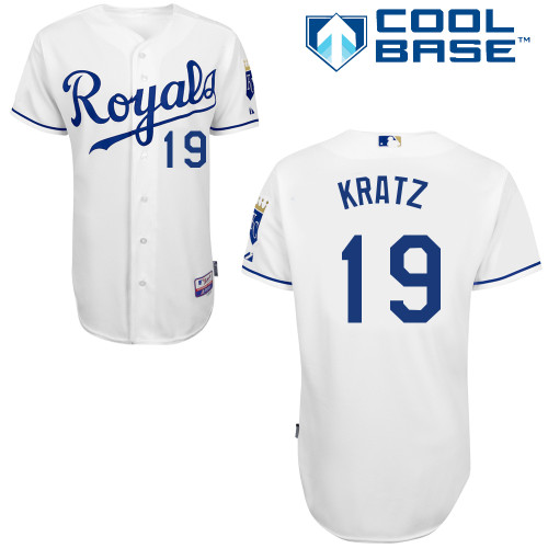 Royals 19 Kratz White Cool Base Jerseys