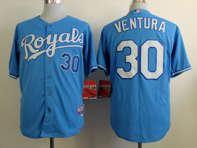 Royals 30 Ventura Light Blue Cool Base Jerseys