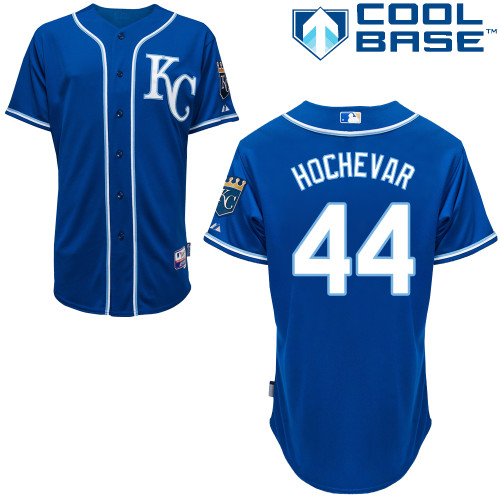 Royals 44 Hochevar Blue Alternate 2 Cool Base Jerseys