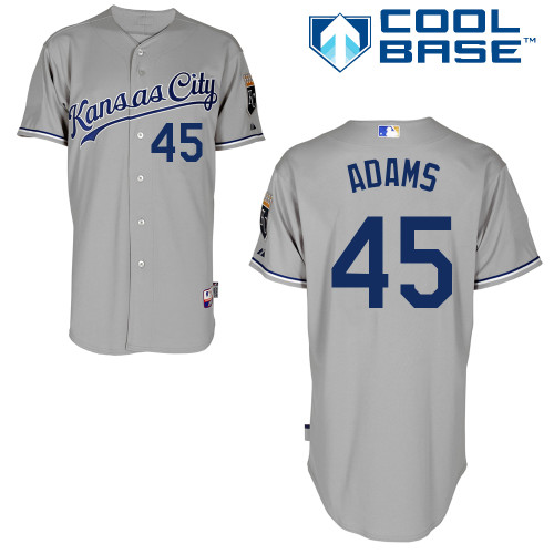 Royals 45 Adams Grey Cool Base Jerseys