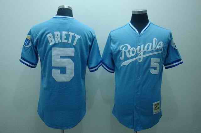 Royals 5 Brett blue jerseys