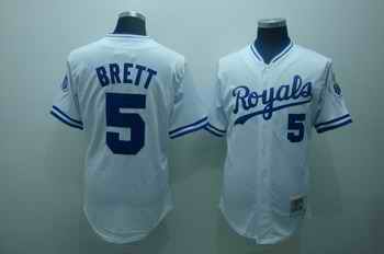 Royals 5 Brett white jerseys