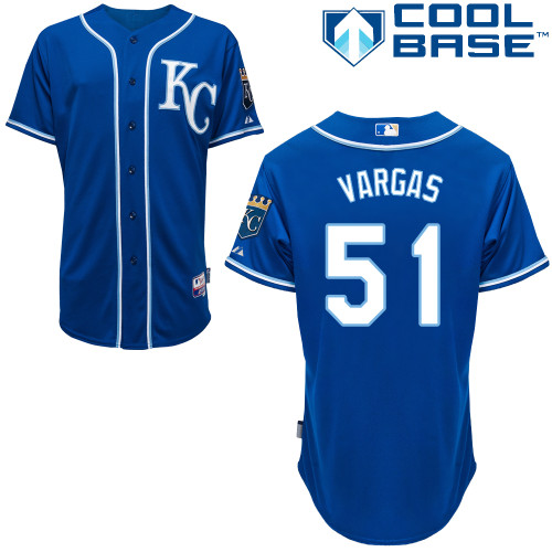 Royals 51 Vargas Blue Alternate 2 Cool Base Jerseys