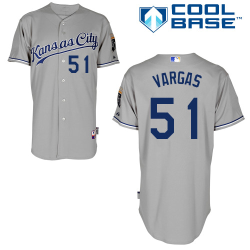 Royals 51 Vargas Grey Cool Base Jerseys