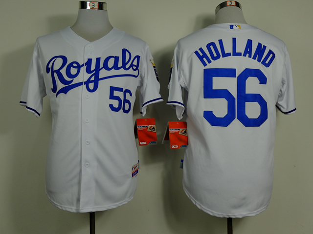 Royals 56 Holland White Cool Base Jerseys Royals 56 Holland White Cool Base Jerseys