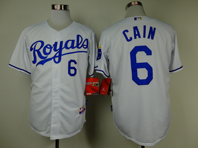 Royals 6 Cain White Cool Base Jerseys Royals 6 Cain White Cool Base Jerseys