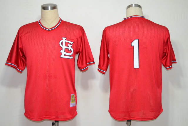 St. Louis Cardinals 1 Ozzie Smith Red M&N 1985 Jerseys