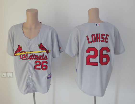 St. Louis Cardinals 26 LOHSE white Jerseys