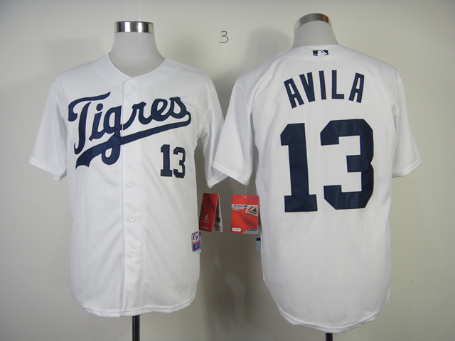 Tigers 13 Avila White Cool Base Jerseys