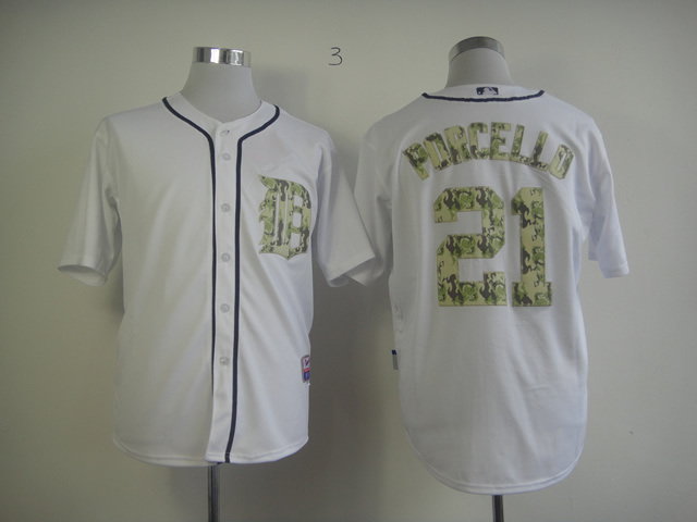 Tigers 21 Porcello White camo number Jerseys