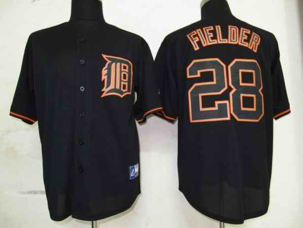 Tigers 28 FIELDER Black Fashion jerseys Tigers 28 FIELDER Black Fashion jerseys