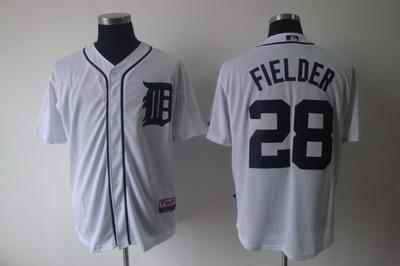 Tigers 28 Fielder white Jerseys Tigers 28 Fielder white Jerseys