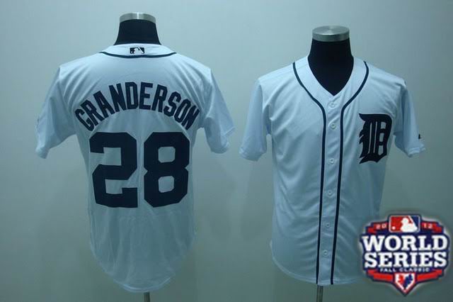 Tigers 28 Granderson White 2012 World Series Jerseys