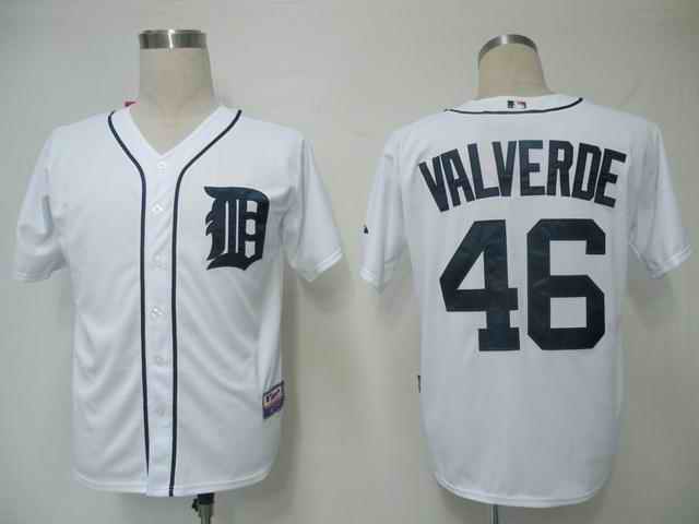 Tigers 46 Valverde White Jerseys