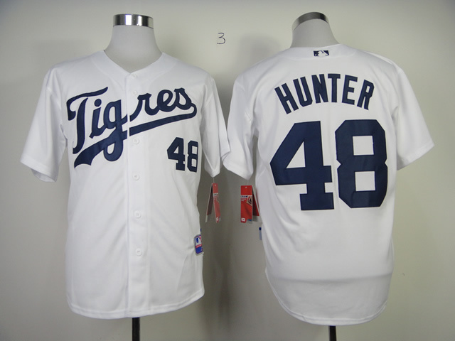 Tigers 48 Hunter White Cool Base Jerseys