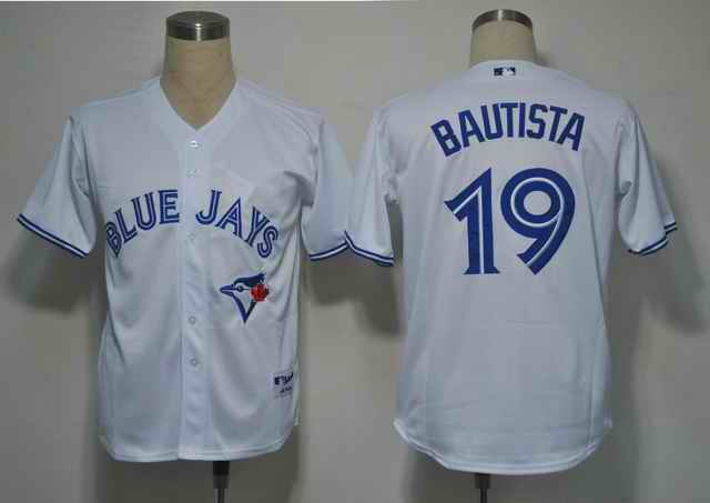 Toronto Blue Jays 19 Jose Bautista White jerseys