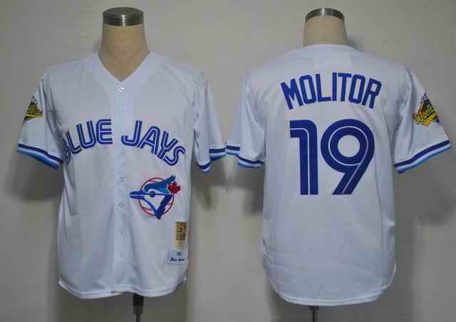Toronto Blue Jays 19 Molitor White M&N jerseys