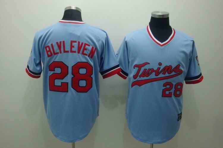 Twins 28 blvleven baby blue[cooperstown throwback] Jerseys